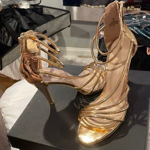 Pink gold sandals